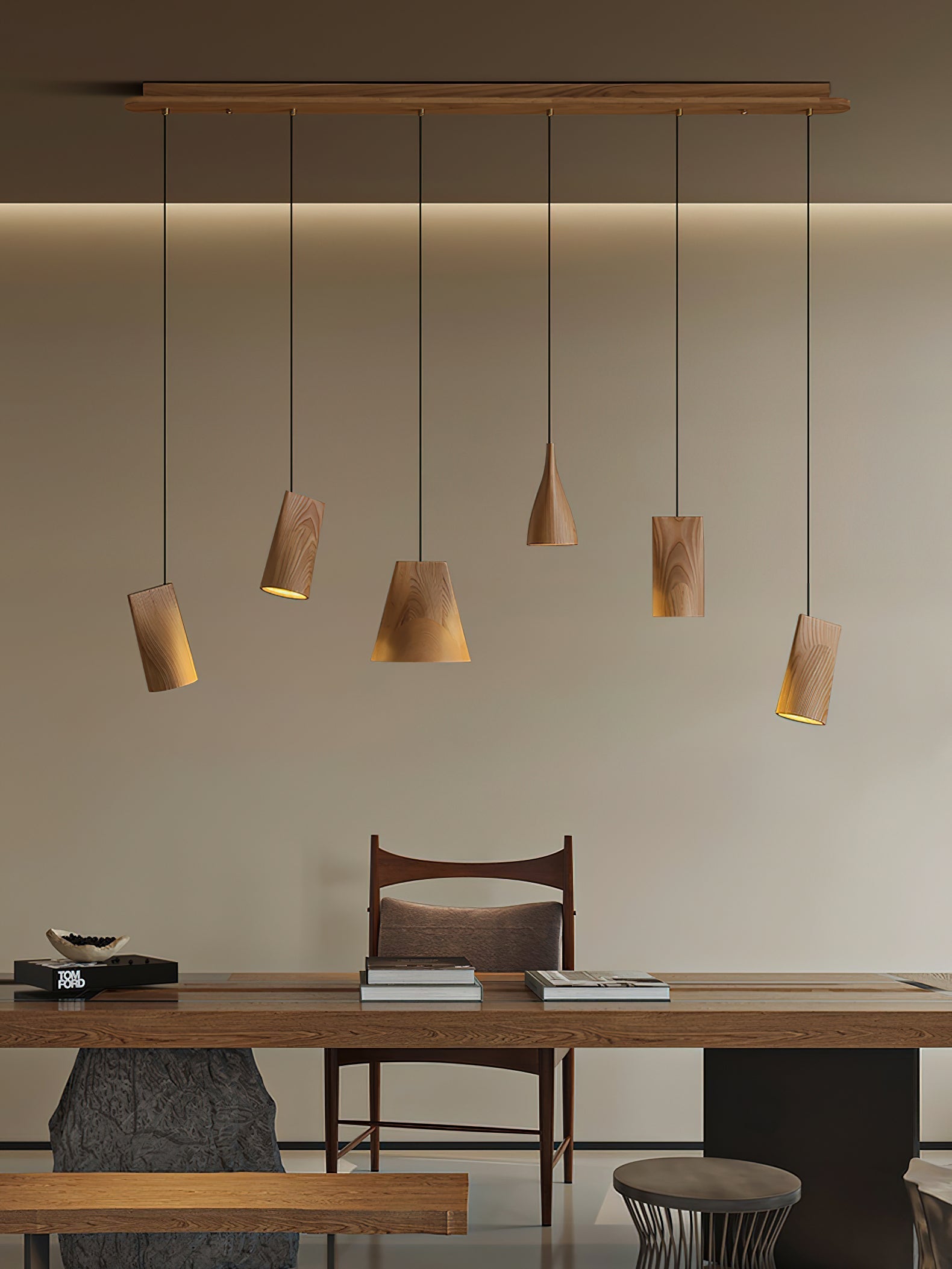 Ivarara Asymmetrical Wood Pendant Light - Letslighting