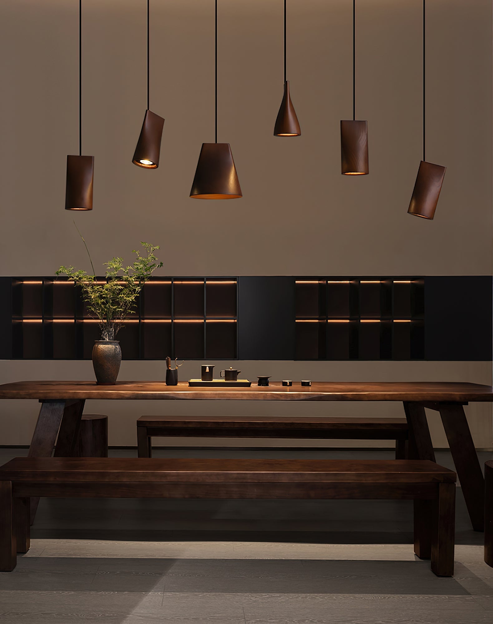 Ivarara Asymmetrical Wood Pendant Light - Letslighting