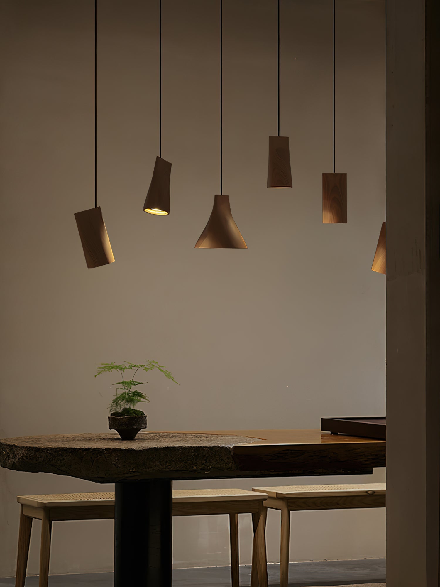 Ivarara Asymmetrical Wood Pendant Light - Letslighting