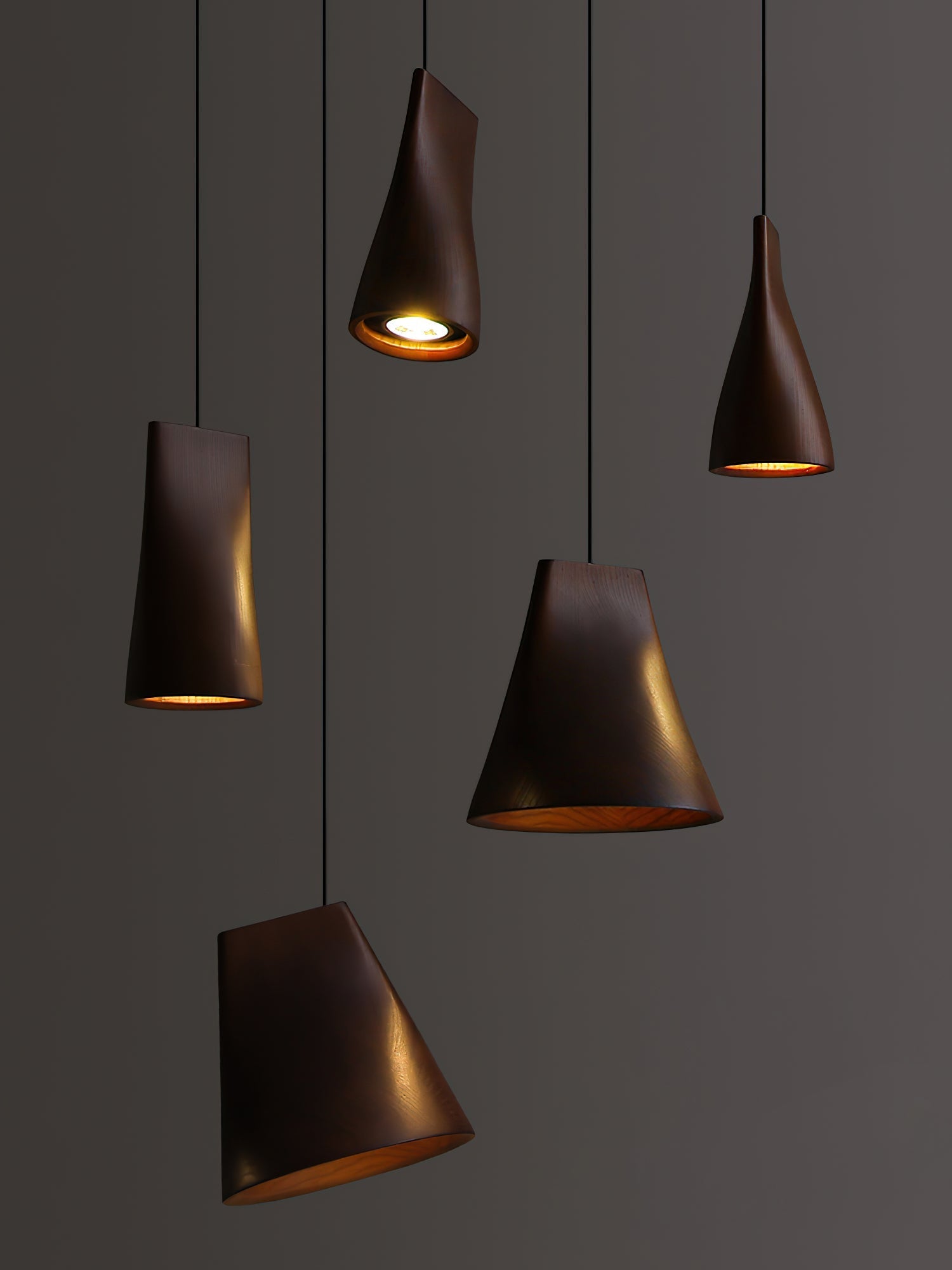 Ivarara Asymmetrical Wood Pendant Light - Letslighting