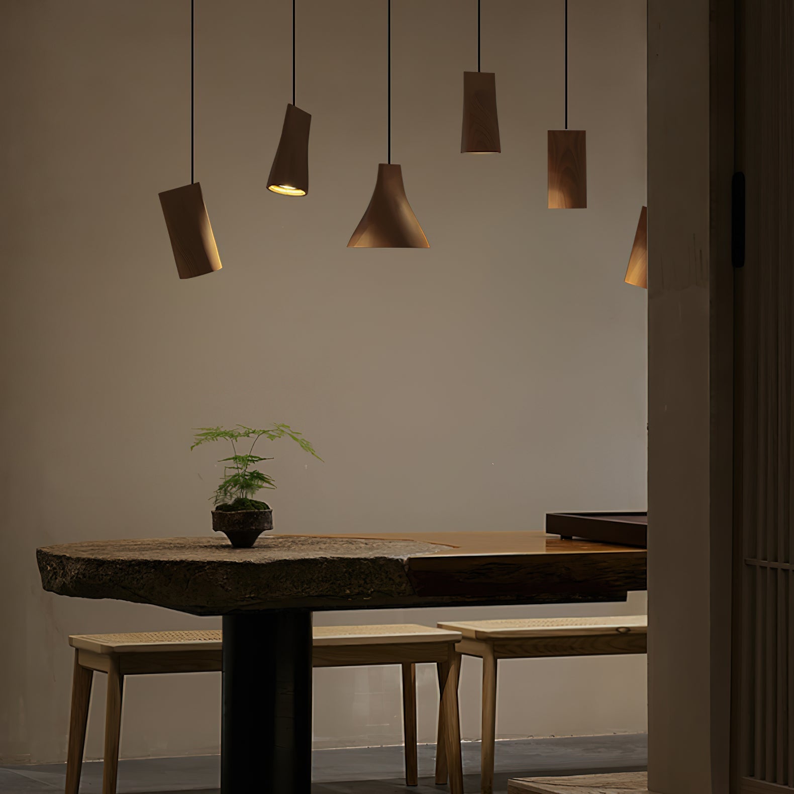 Ivarara Asymmetrical Wood Pendant Light - Letslighting