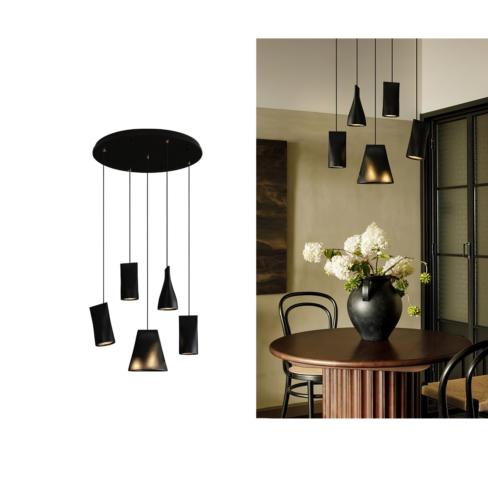 Ivarara Asymmetrical Wood Pendant Light - Letslighting