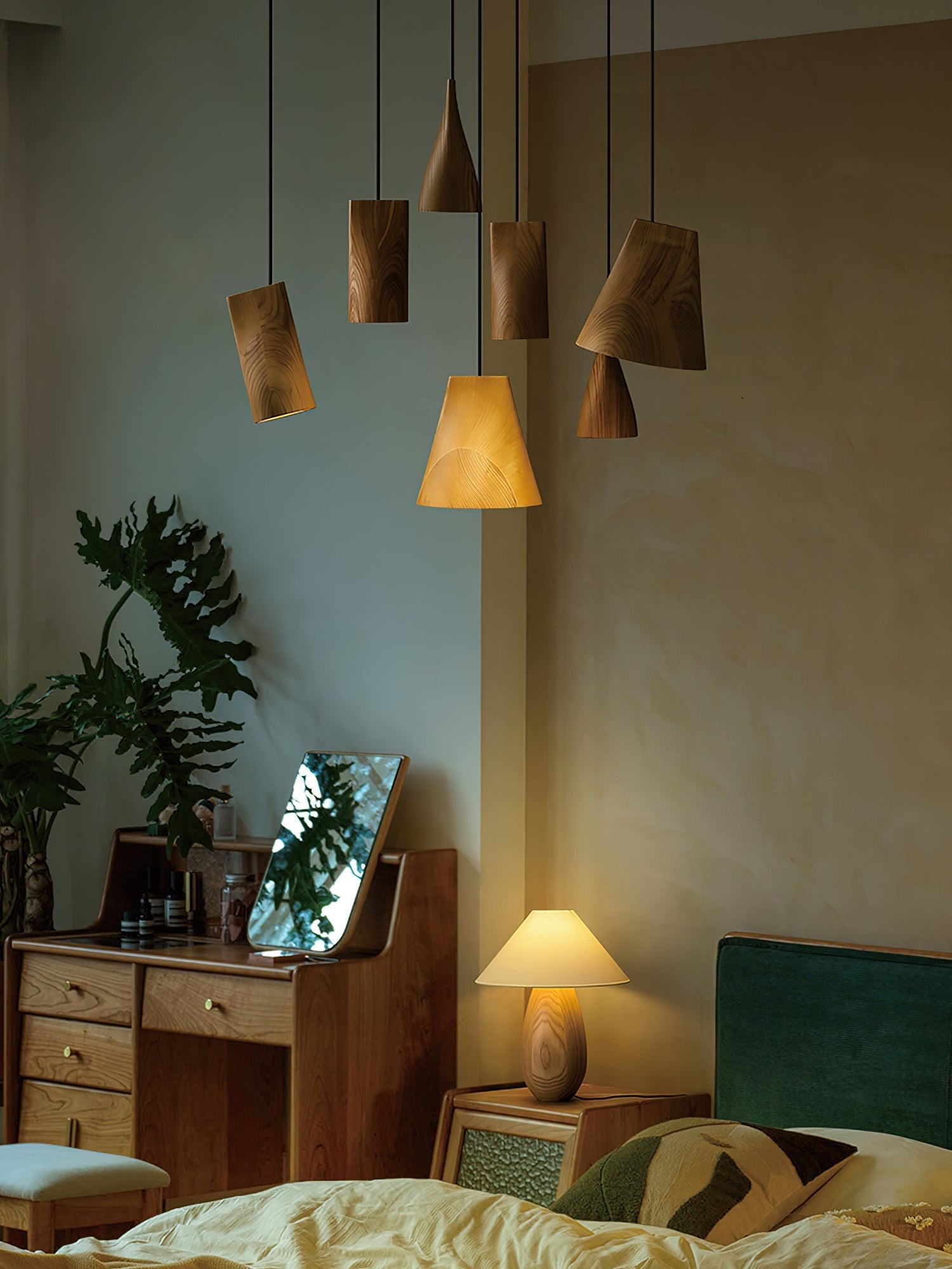Ivarara Asymmetrical Wood Pendant Light - Letslighting