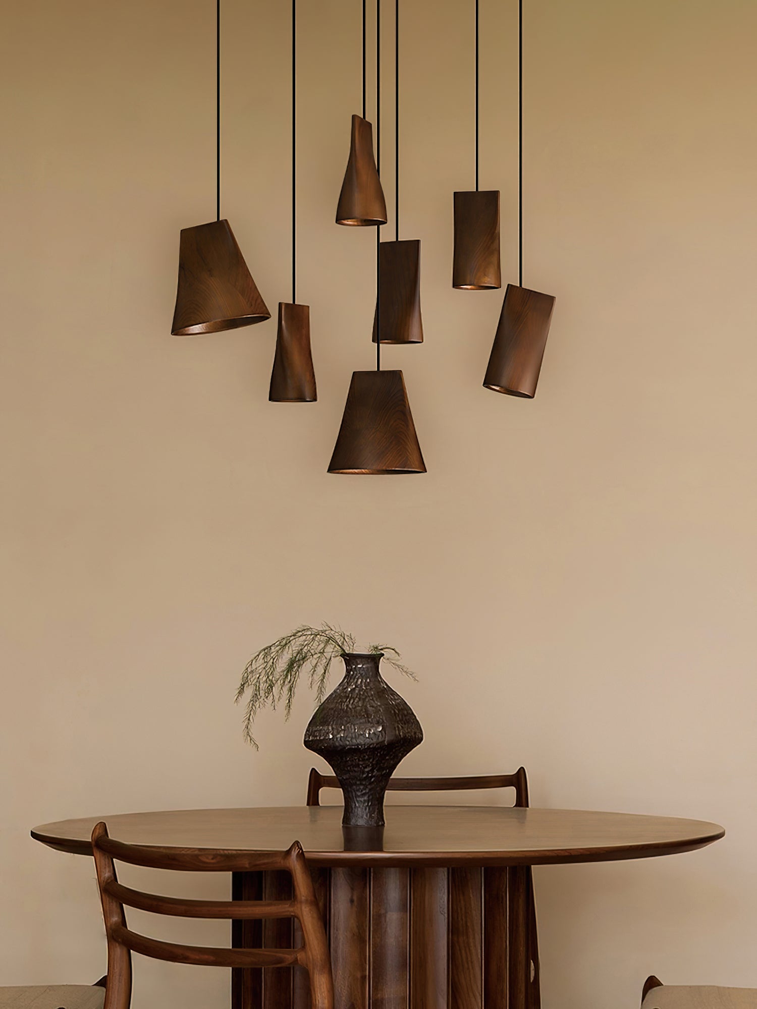 Ivarara Asymmetrical Wood Pendant Light - Letslighting