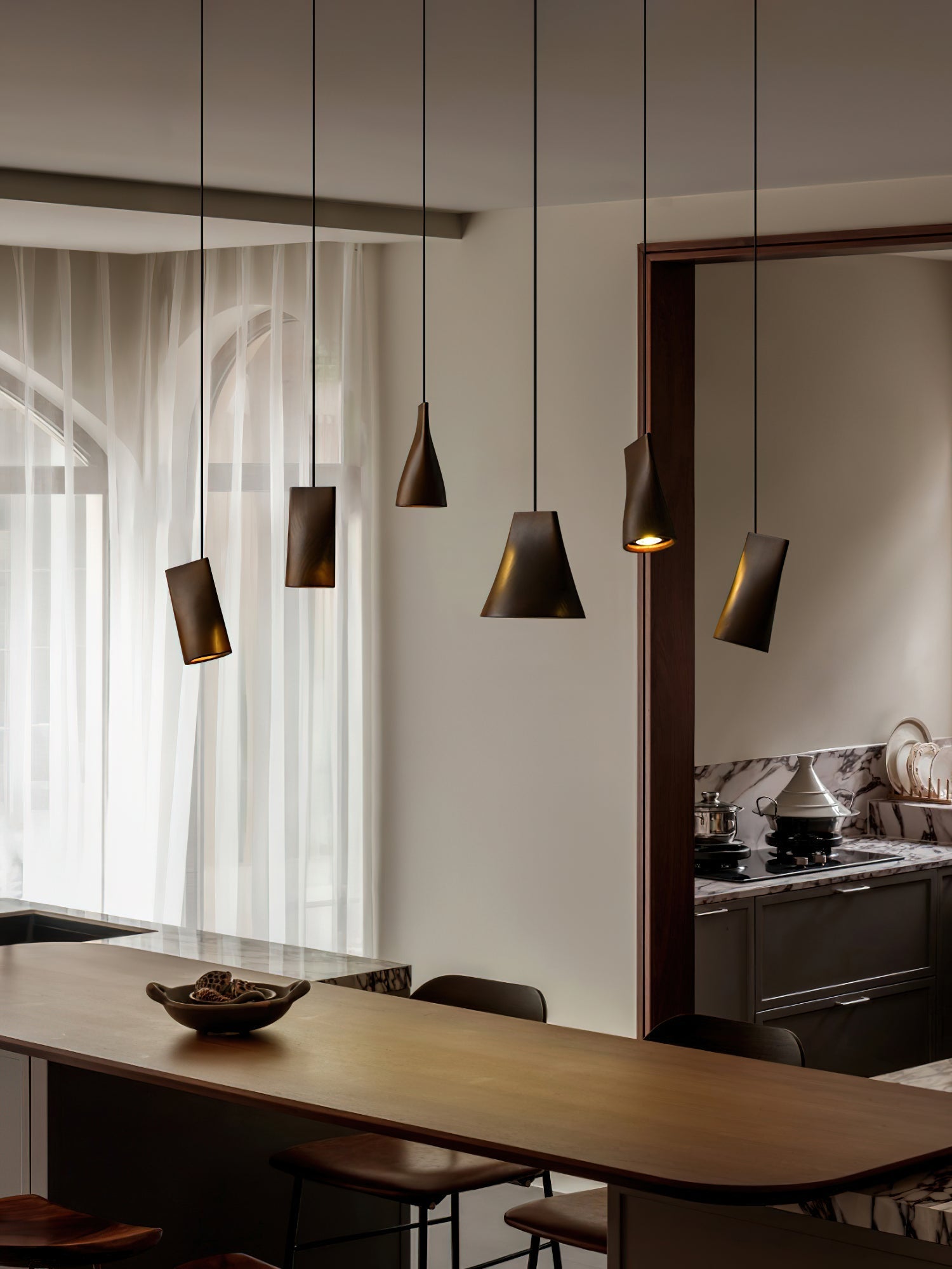 Ivarara Asymmetrical Wood Pendant Light - Letslighting