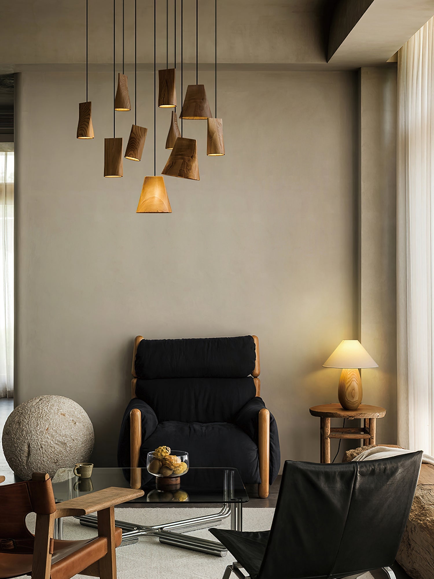 Ivarara Asymmetrical Wood Pendant Light - Letslighting