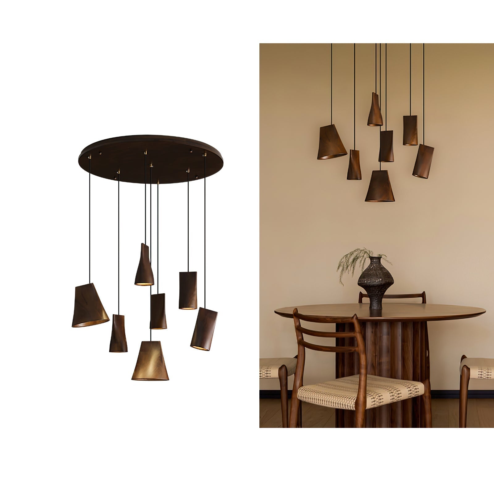 Ivarara Asymmetrical Wood Pendant Light - Letslighting
