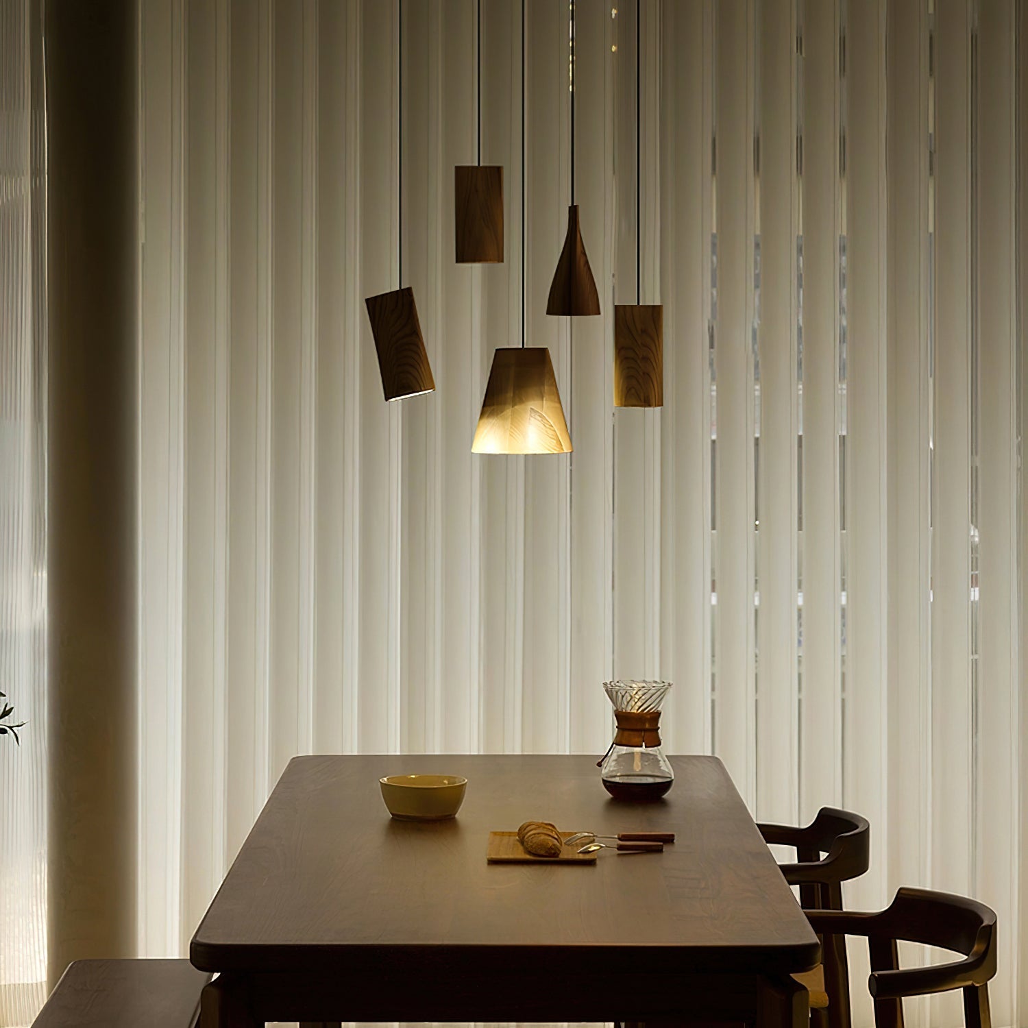 Ivarara Asymmetrical Wood Pendant Light - Letslighting