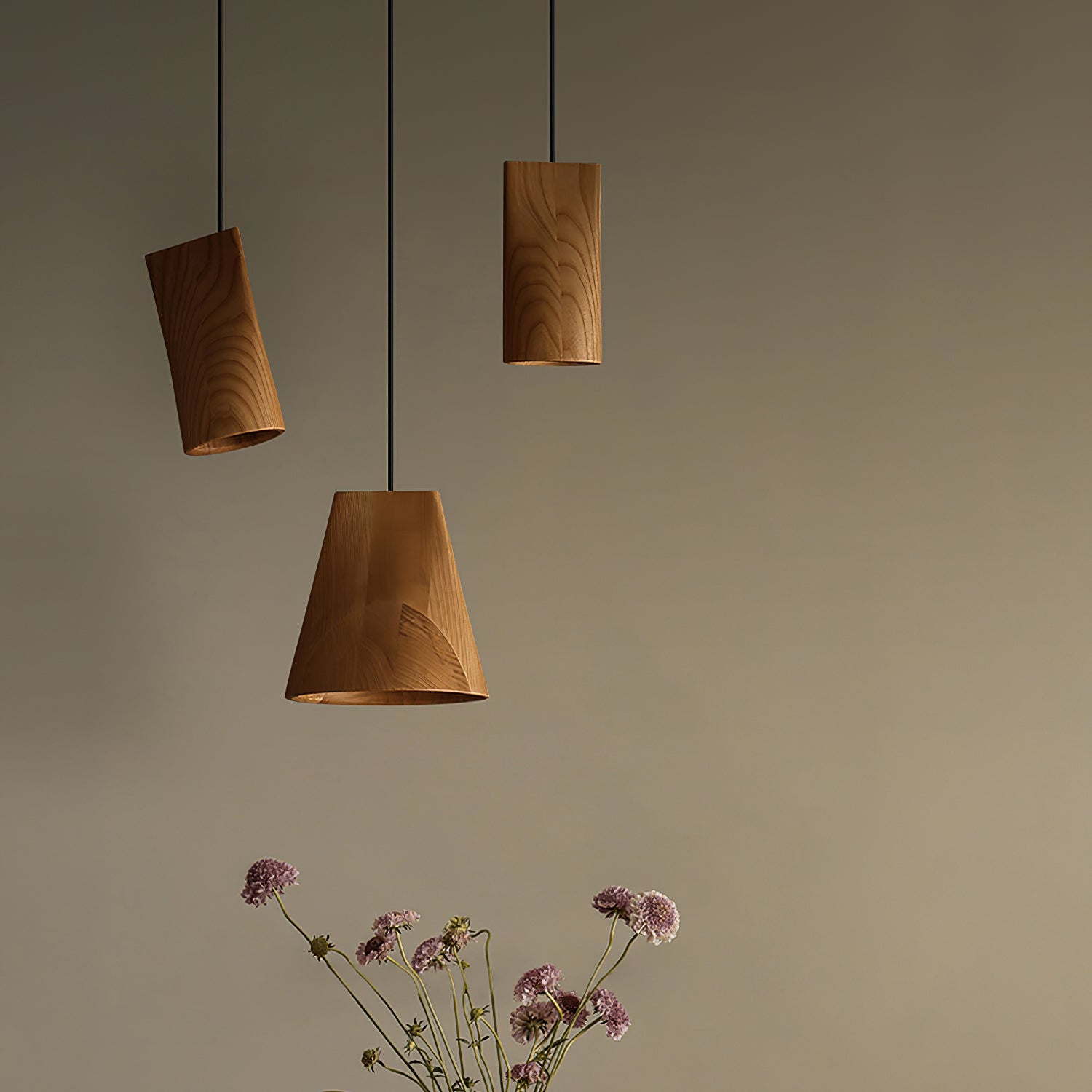 Ivarara Asymmetrical Wood Pendant Light - Letslighting