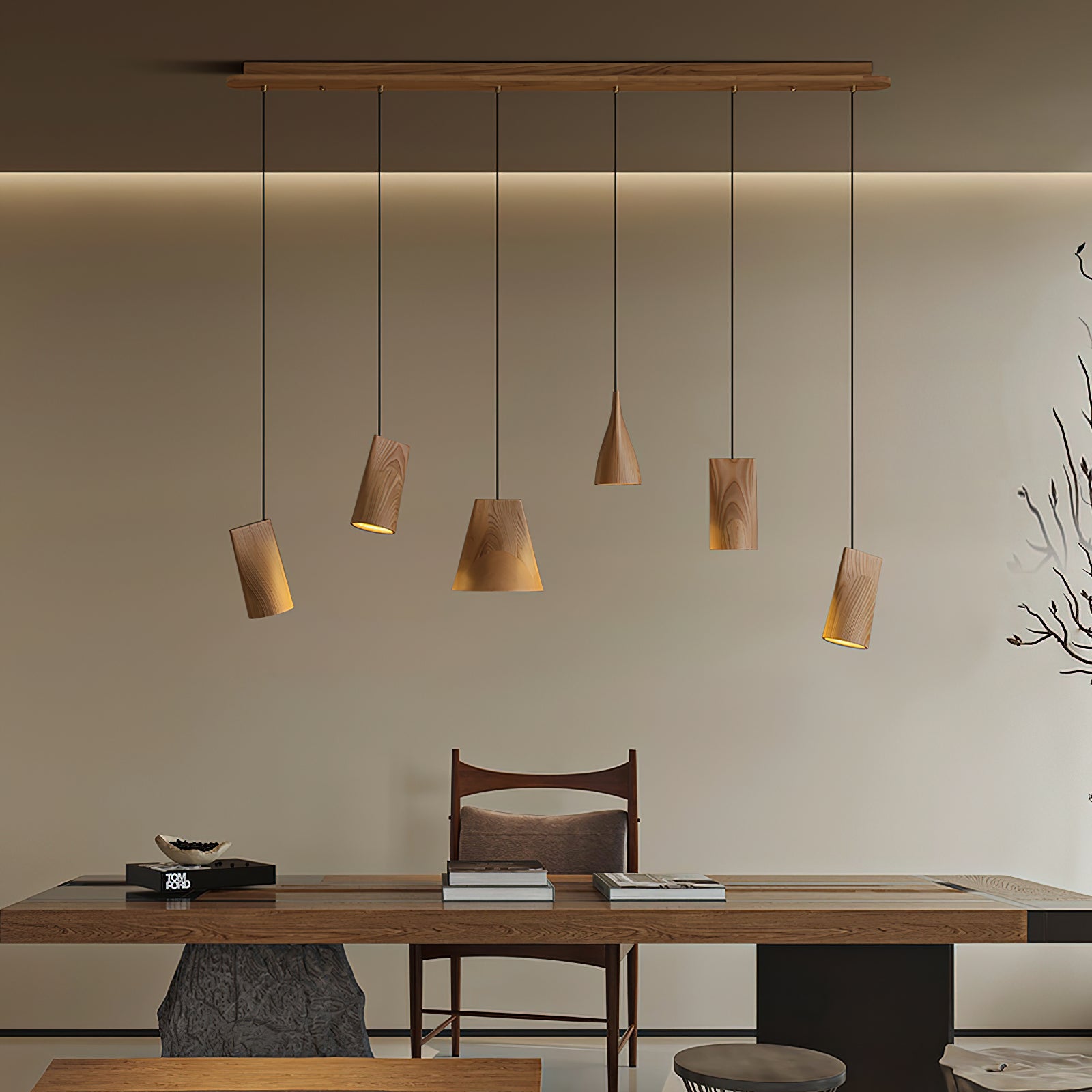 Ivarara Asymmetrical Wood Pendant Light - Letslighting