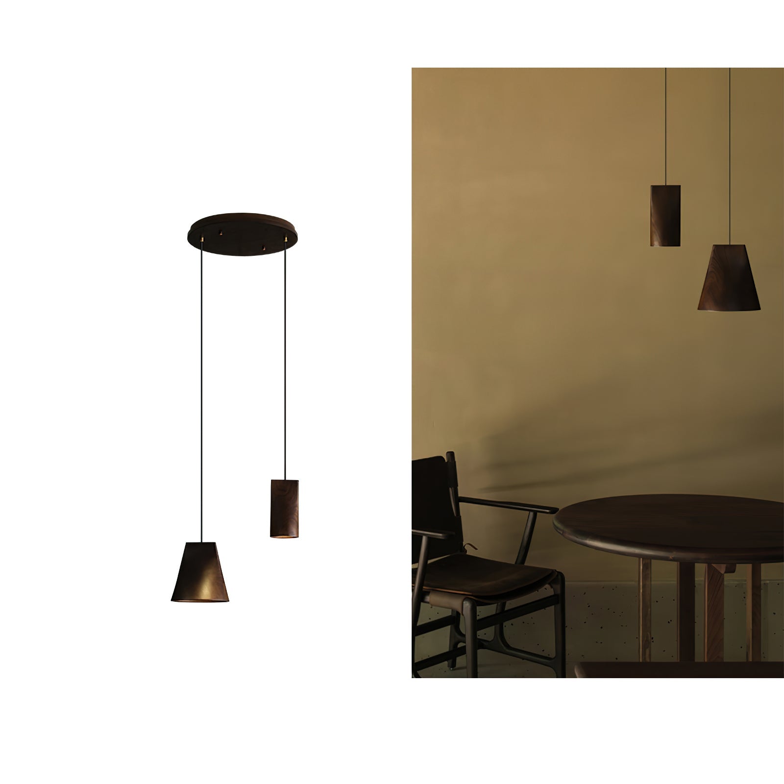 Ivarara Asymmetrical Wood Pendant Light - Letslighting