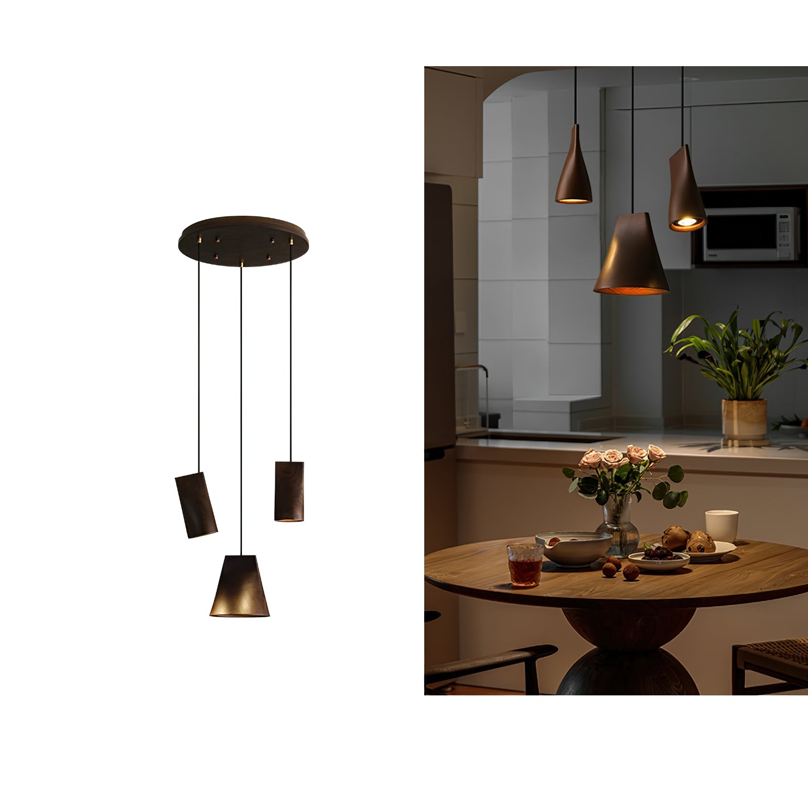 Ivarara Asymmetrical Wood Pendant Light - Letslighting