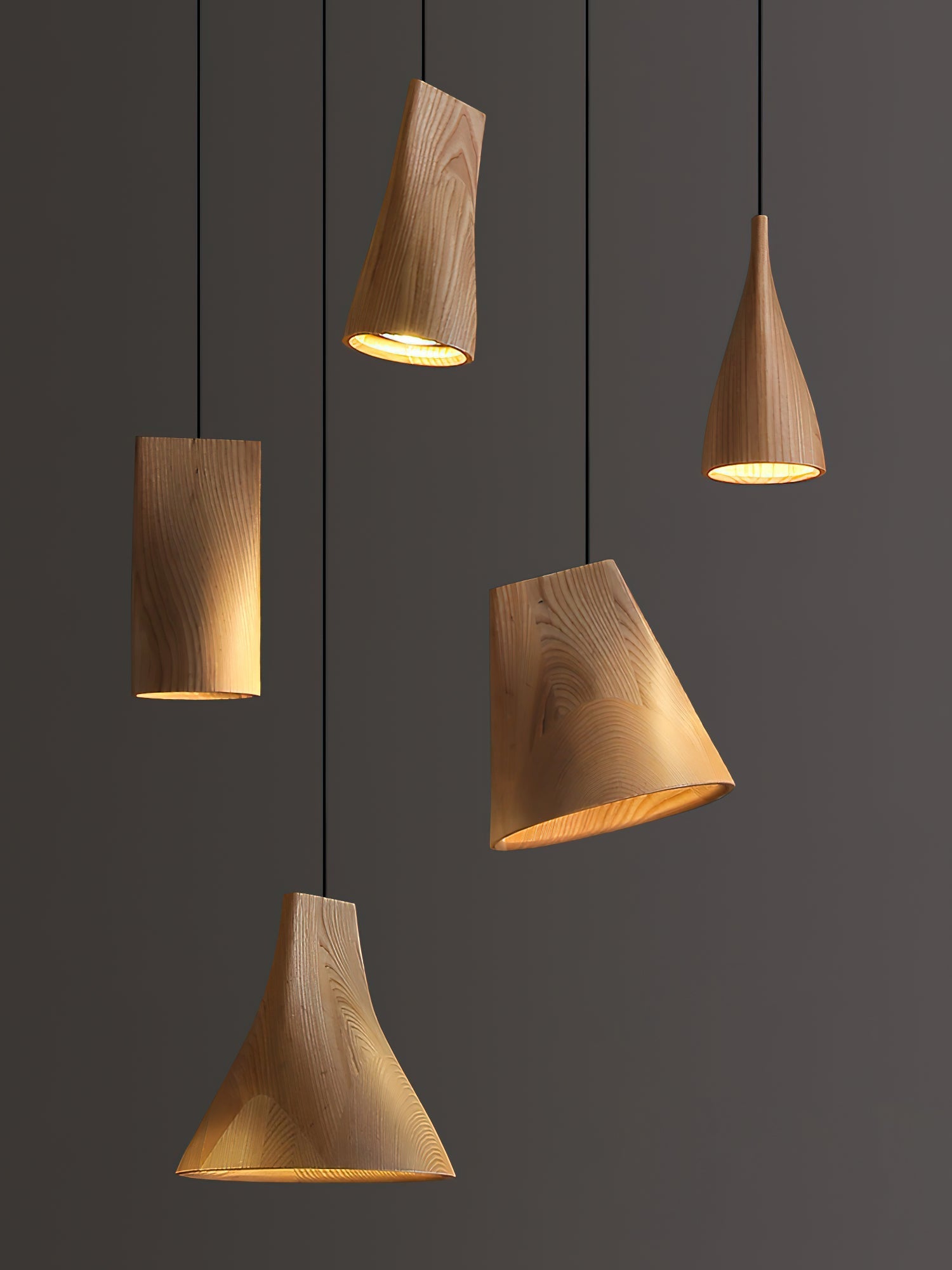 Ivarara Asymmetrical Wood Pendant Light - Letslighting