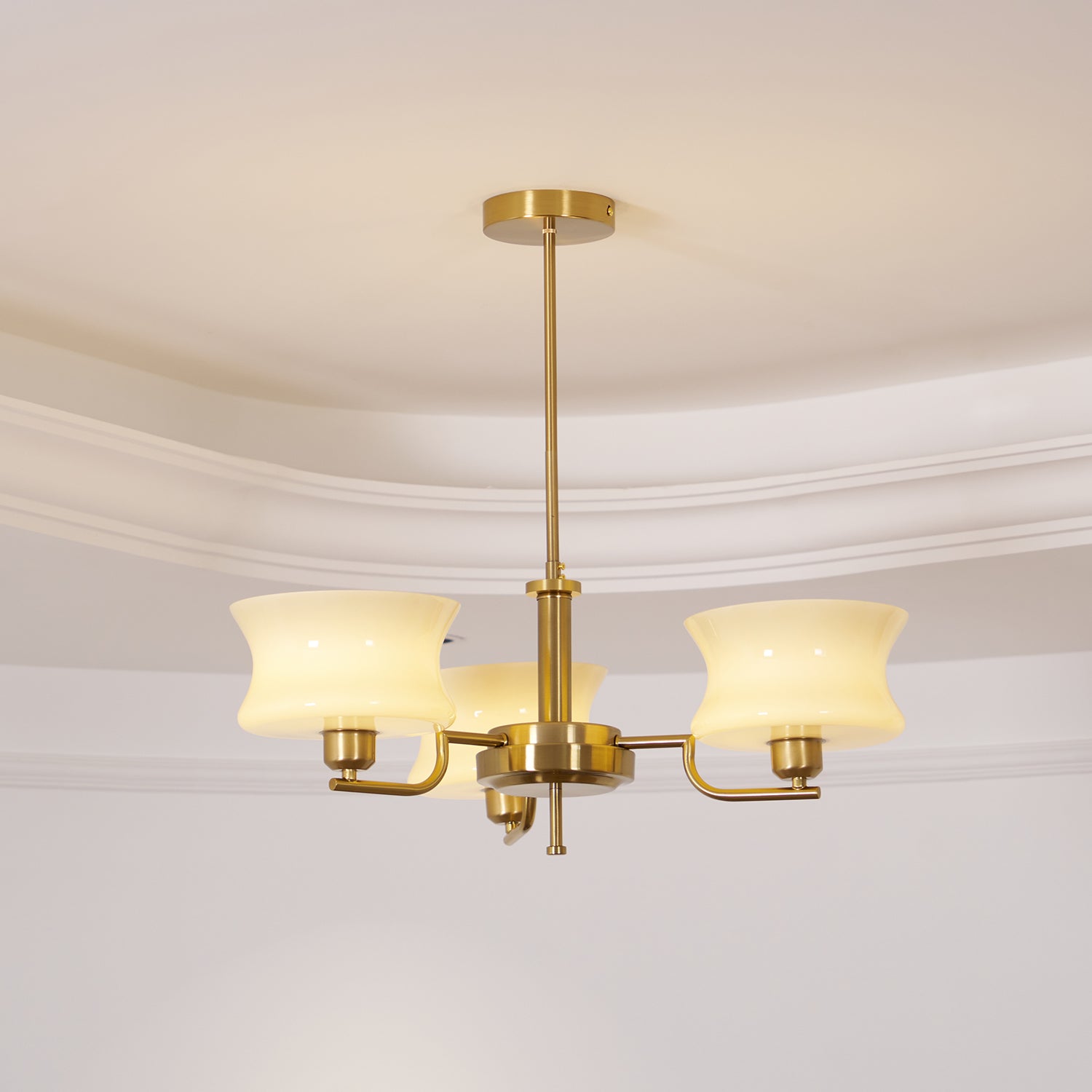 Lustra Chandelier Natural Gold Vintage Glass - Letslighting