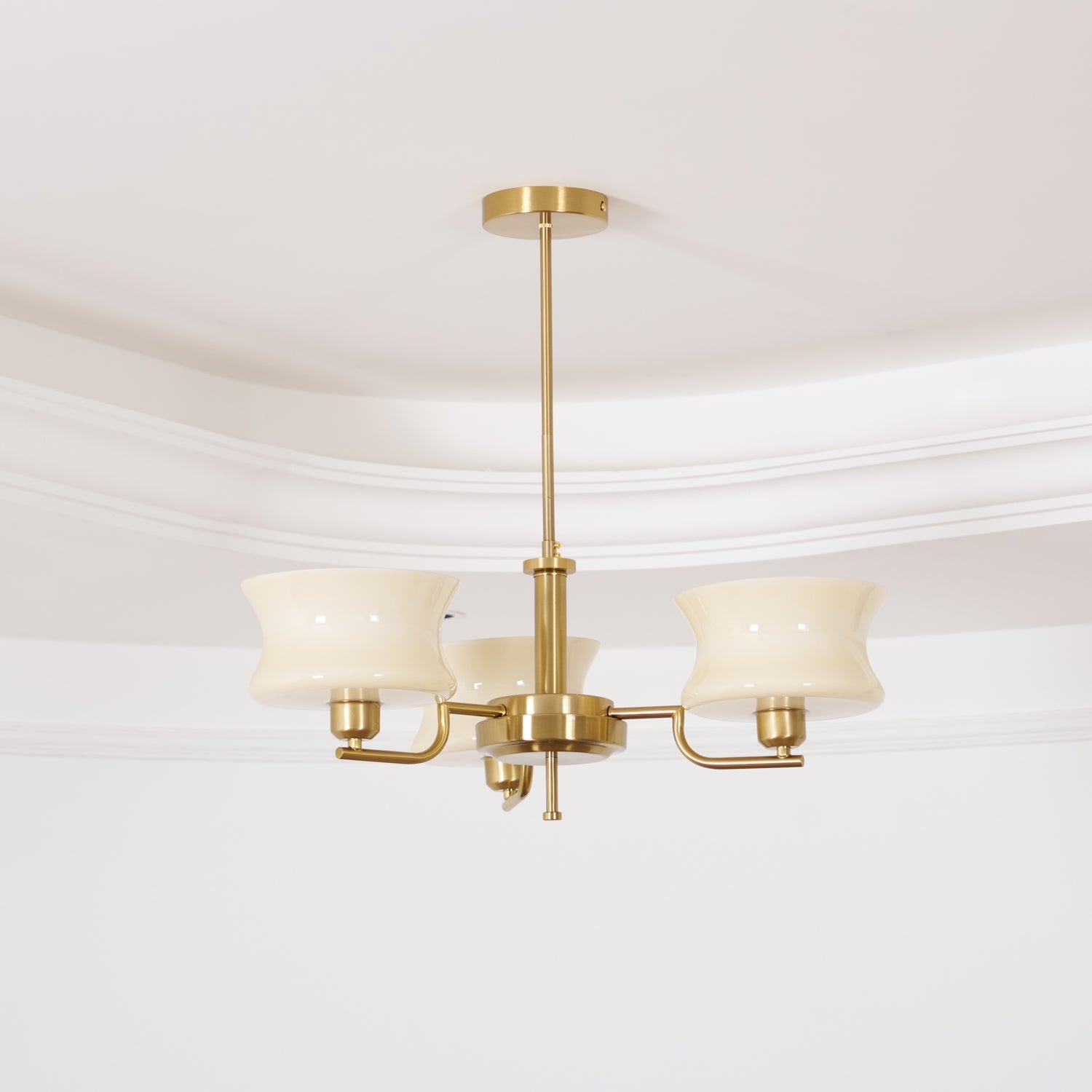 Lustra Chandelier Natural Gold Vintage Glass - Letslighting