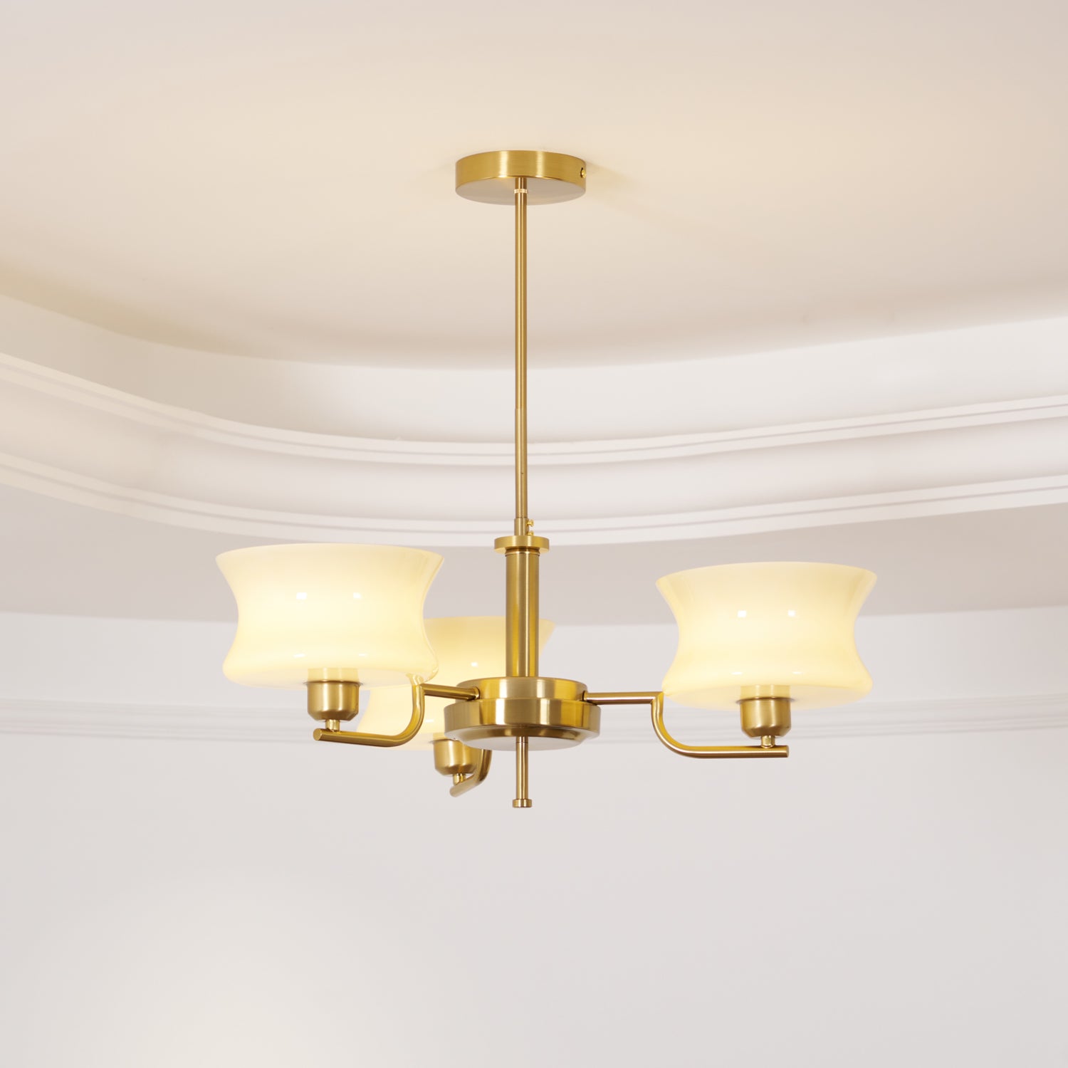 Lustra Chandelier Natural Gold Vintage Glass - Letslighting