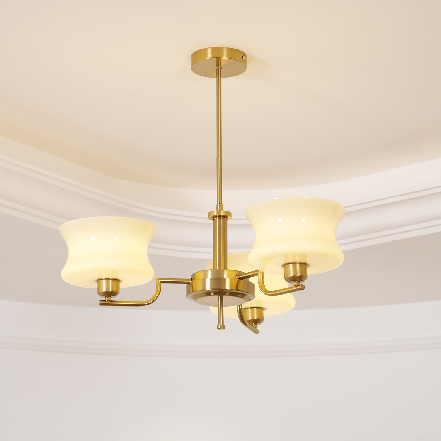 Lustra Chandelier Natural Gold Vintage Glass - Letslighting