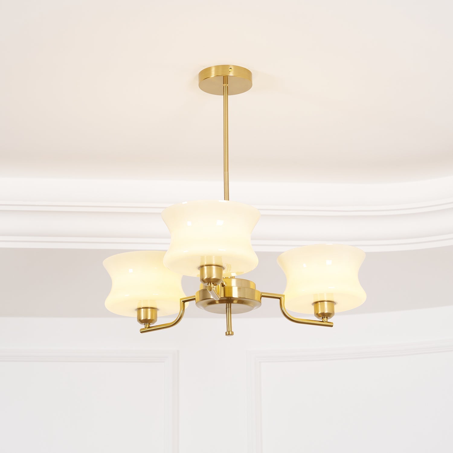 Lustra Chandelier Natural Gold Vintage Glass - Letslighting