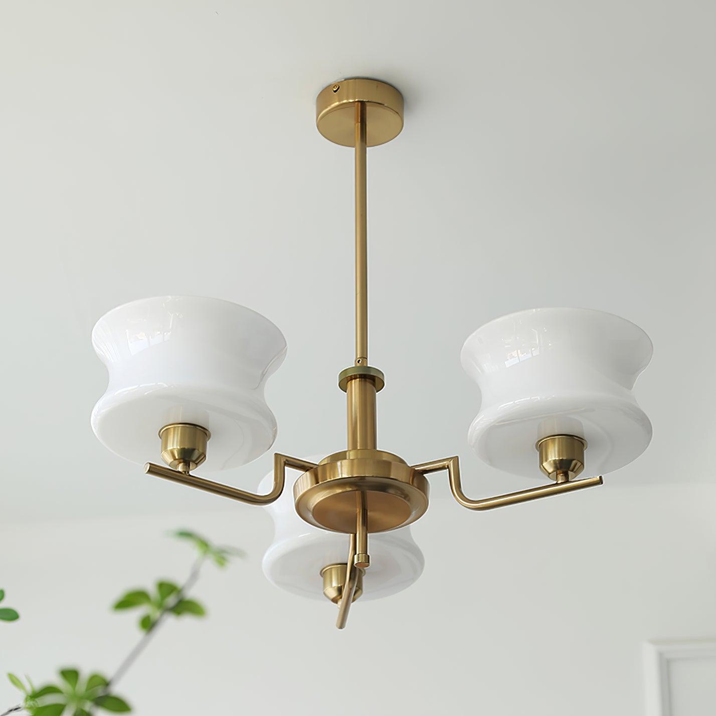 Lustra Chandelier Natural Gold Vintage Glass - Letslighting