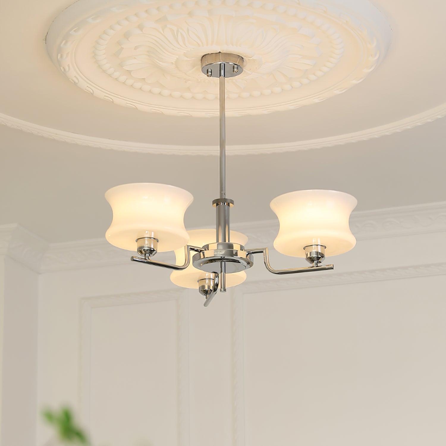 Lustra Chandelier Natural Gold Vintage Glass - Letslighting