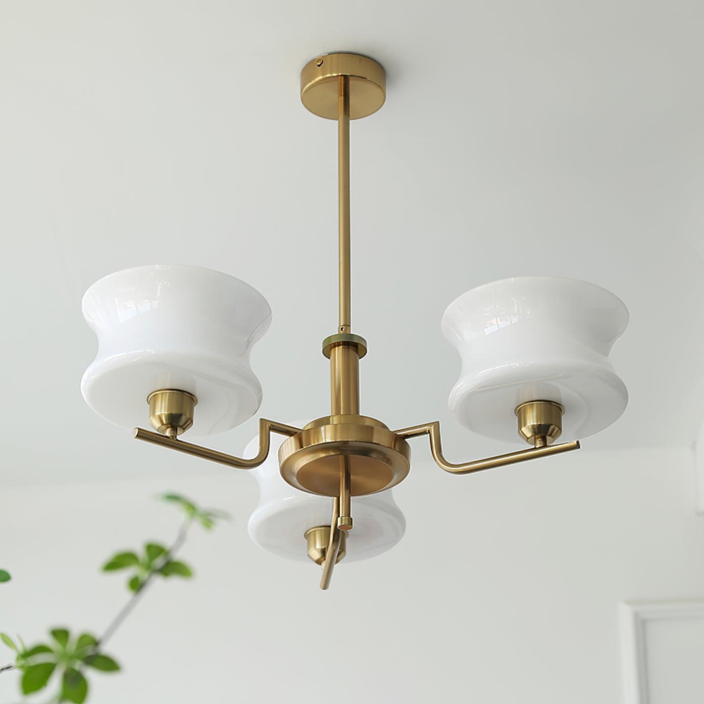 Lustra Chandelier Natural Gold Vintage Glass - Letslighting
