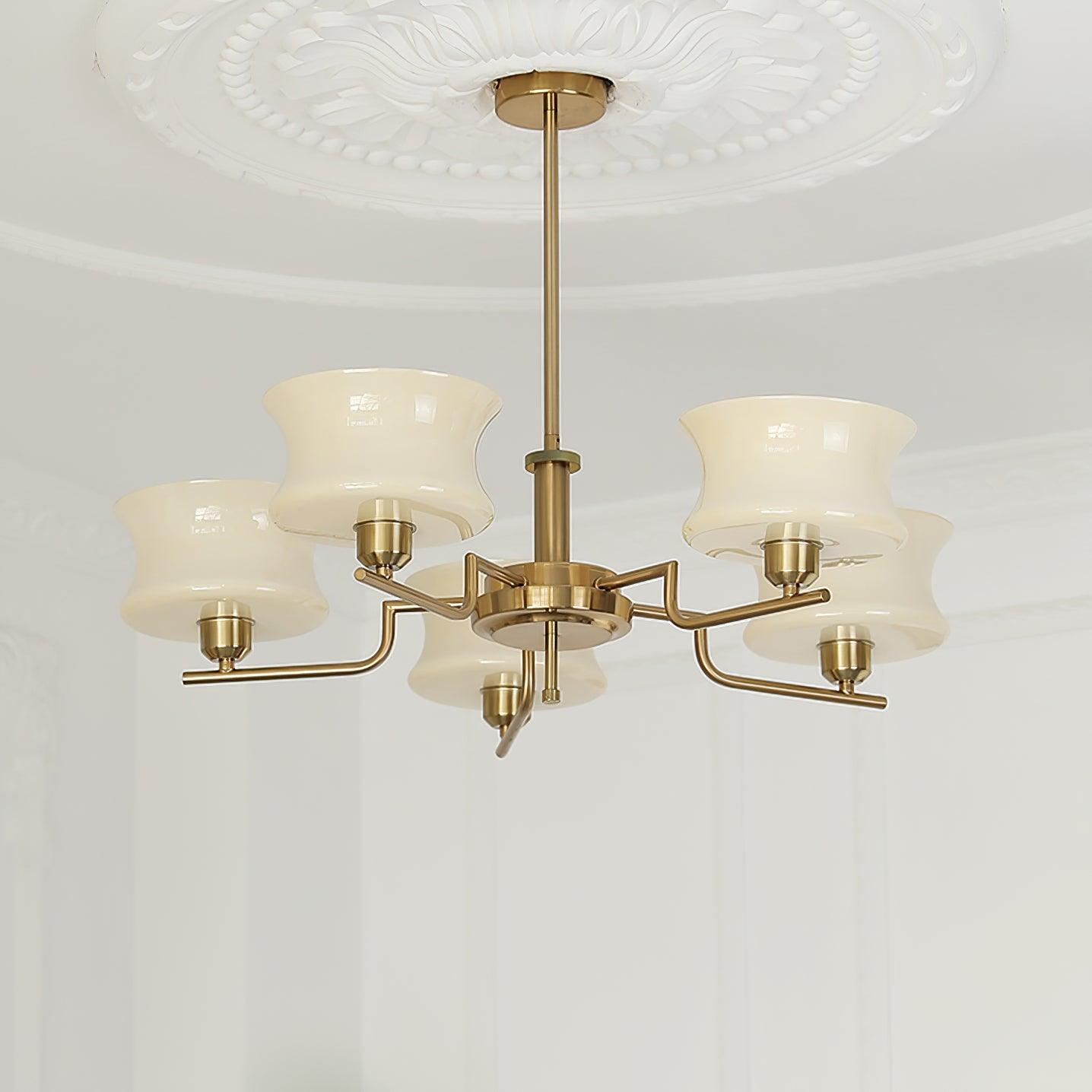 Lustra Chandelier Natural Gold Vintage Glass - Letslighting