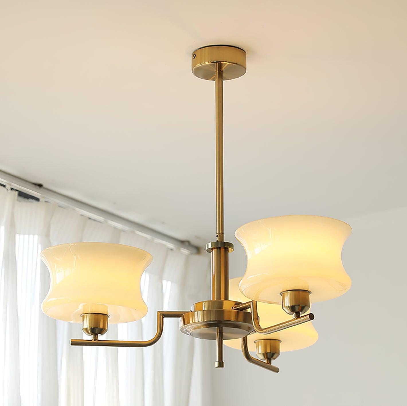 Lustra Chandelier Natural Gold Vintage Glass - Letslighting