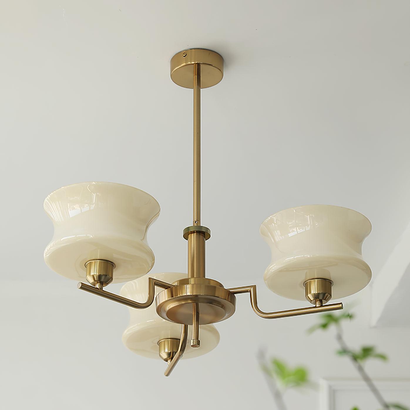 Lustra Chandelier Natural Gold Vintage Glass - Letslighting