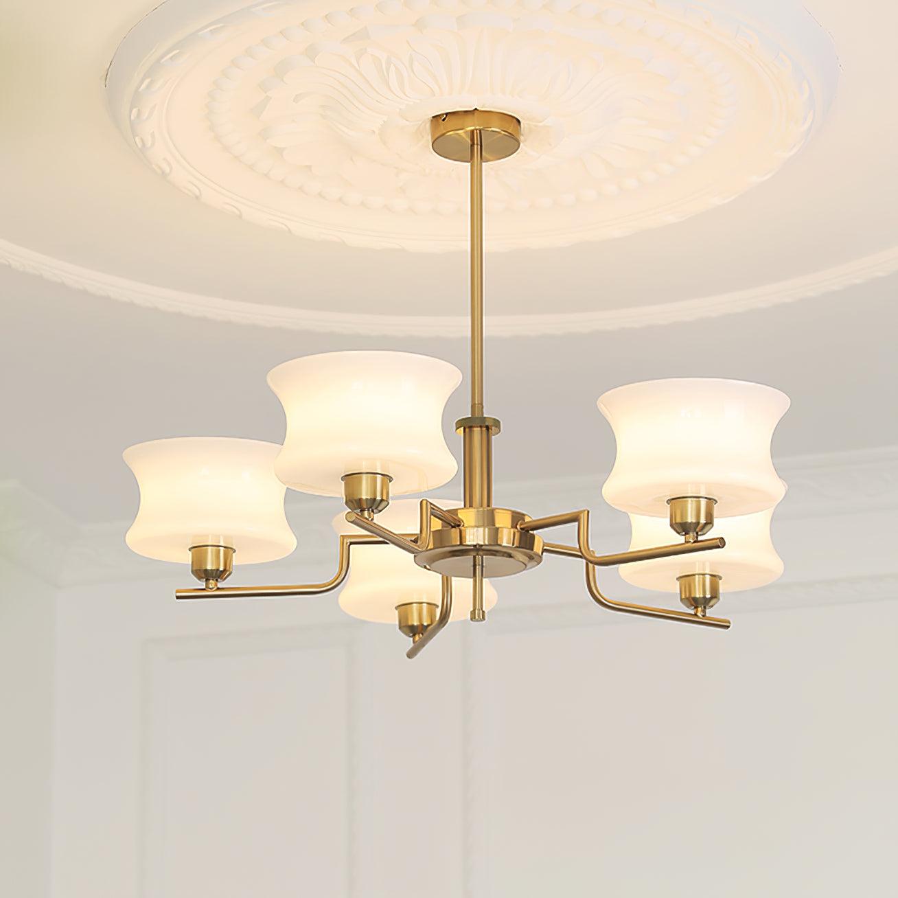 Lustra Chandelier Natural Gold Vintage Glass - Letslighting