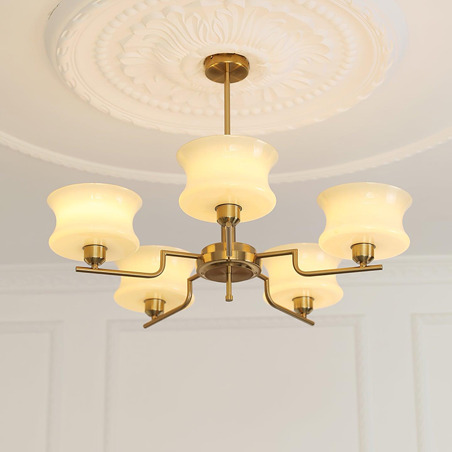 Lustra Chandelier Natural Gold Vintage Glass - Letslighting
