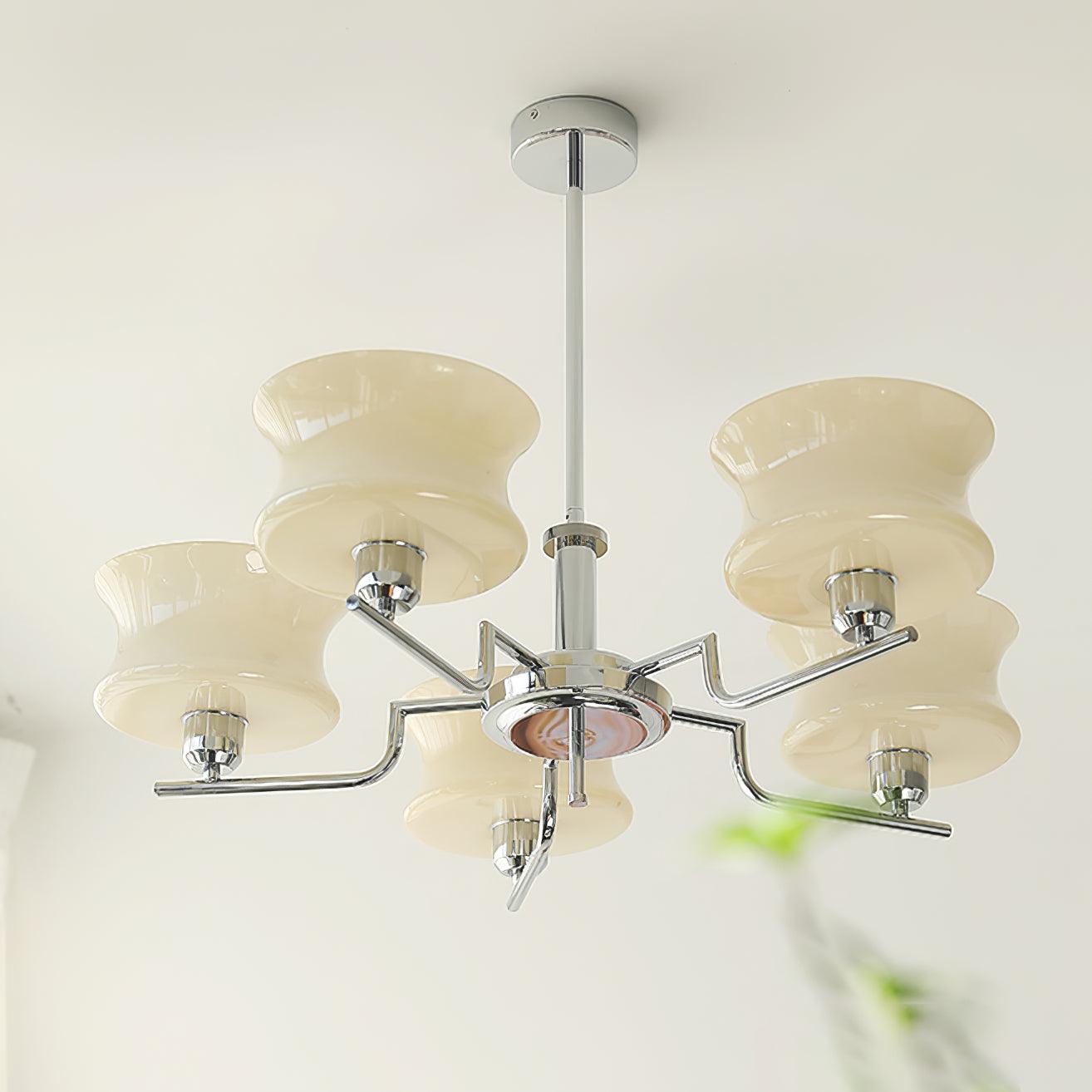 Lustra Chandelier Natural Gold Vintage Glass - Letslighting