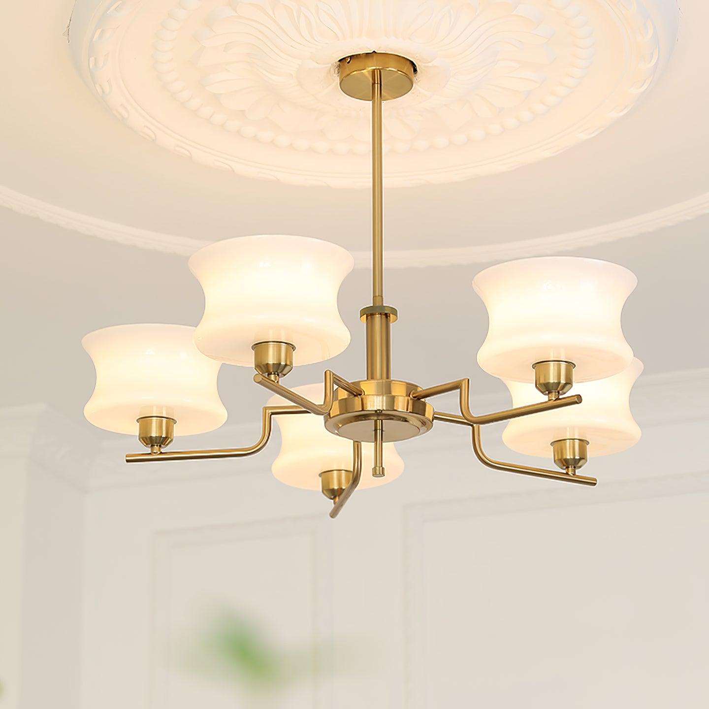 Lustra Chandelier Natural Gold Vintage Glass - Letslighting
