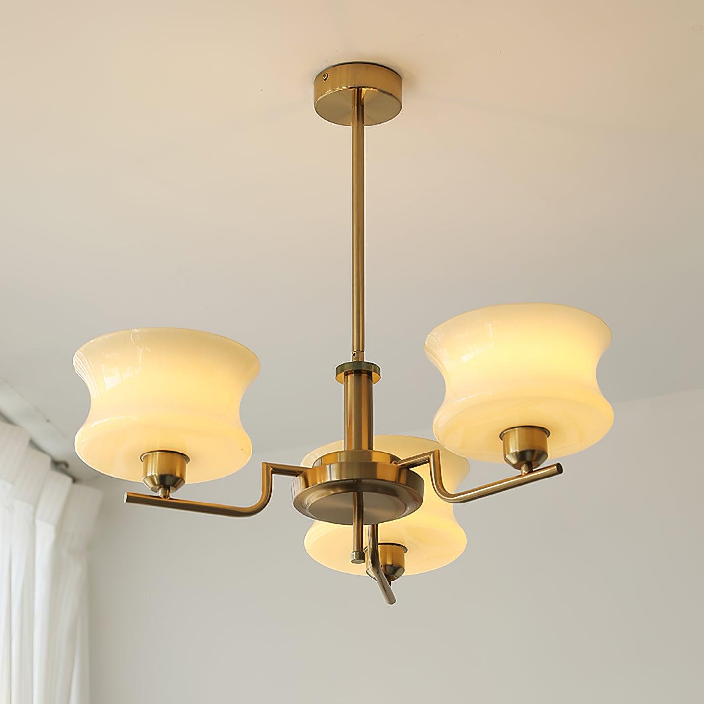 Lustra Chandelier Natural Gold Vintage Glass - Letslighting