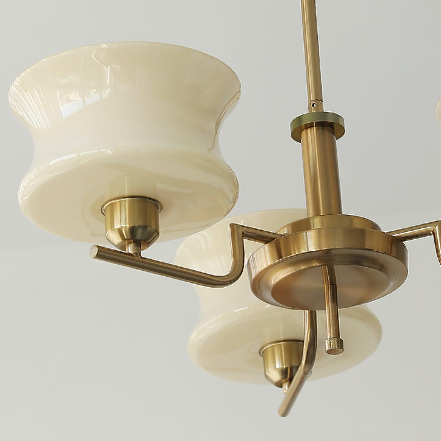 Lustra Chandelier Natural Gold Vintage Glass - Letslighting