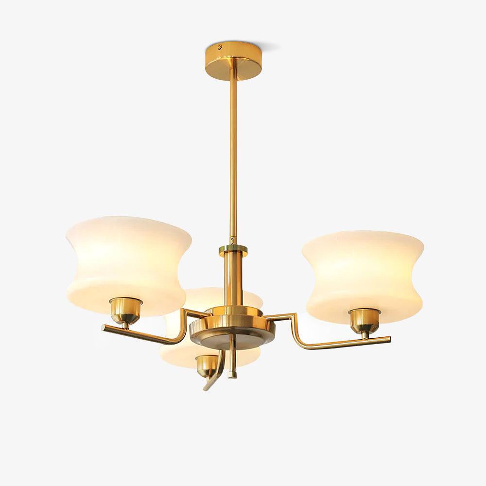 Lustra Chandelier Natural Gold Vintage Glass - Letslighting