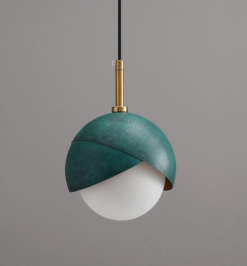 Solara Pendant Lamp Brass Nested Opal Globe Modern - Letslighting