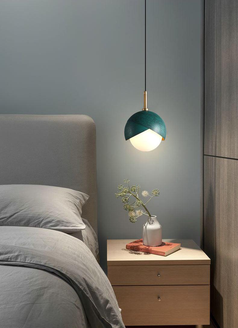 Solara Pendant Lamp Brass Nested Opal Globe Modern - Letslighting