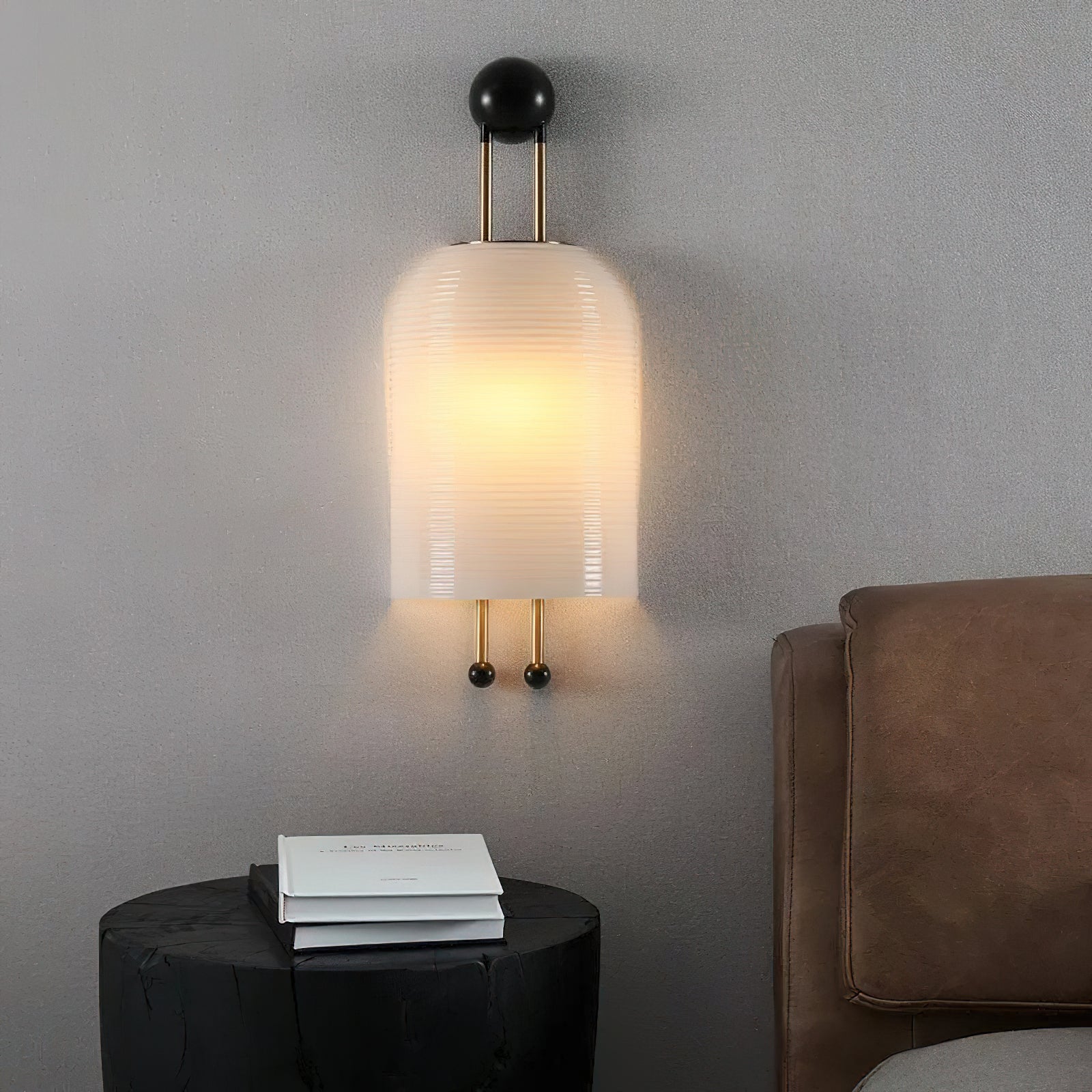 Lustra Wall Lamp Opal Glass Gold Rods - Letslighting