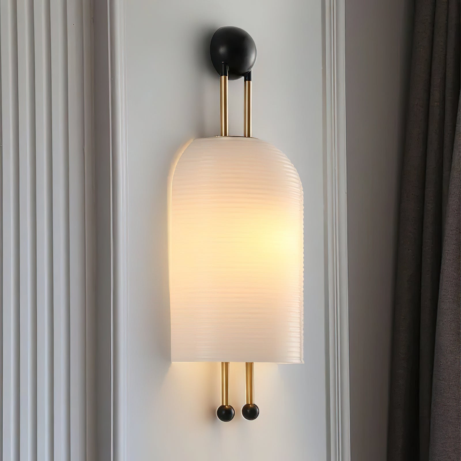 Lustra Wall Lamp Opal Glass Gold Rods - Letslighting
