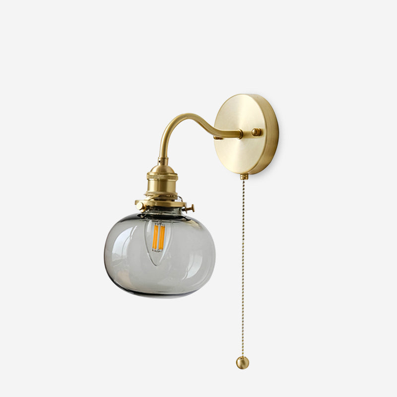 Berliner Wall Lamp Brass Arm Glass Vintage - Letslighting