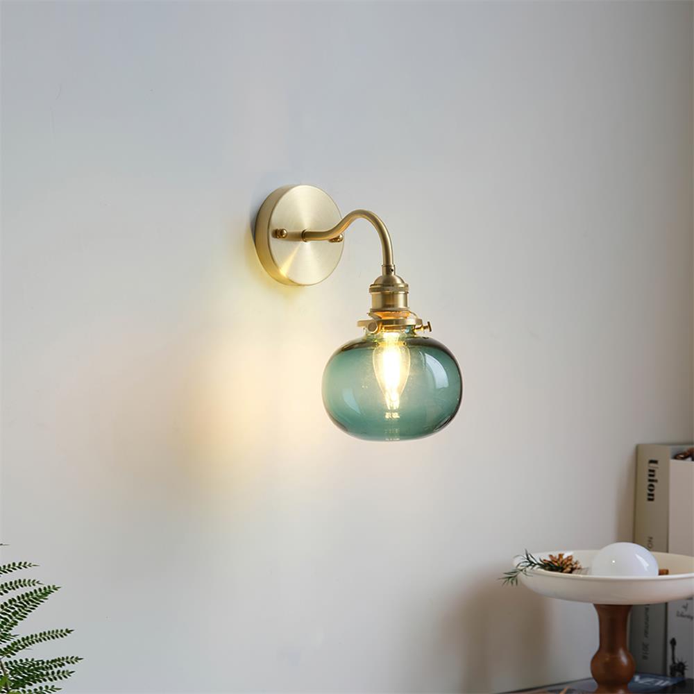 Berliner Wall Lamp Brass Arm Glass Vintage - Letslighting