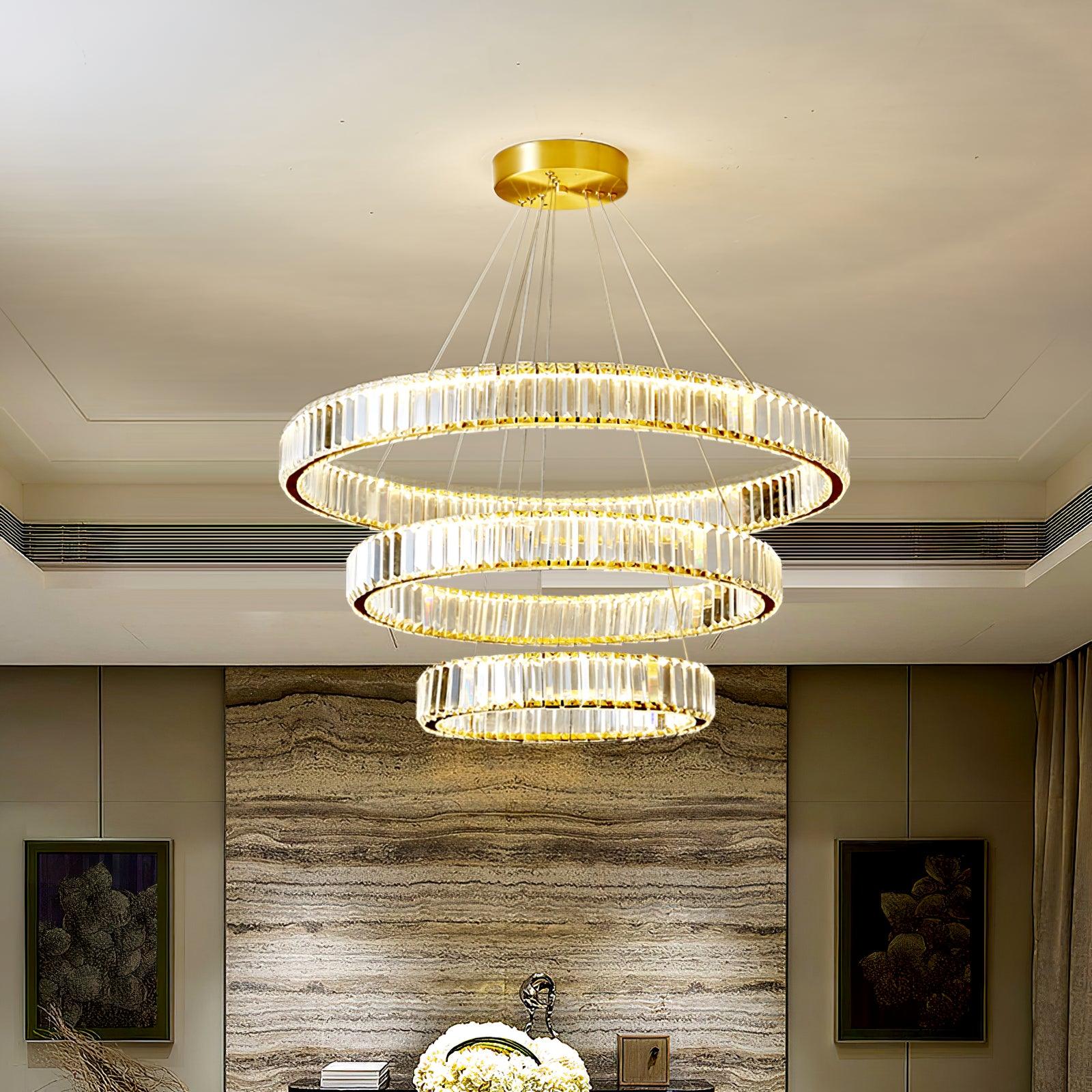 Lustra Chandelier Gold Crystal Ring - Letslighting