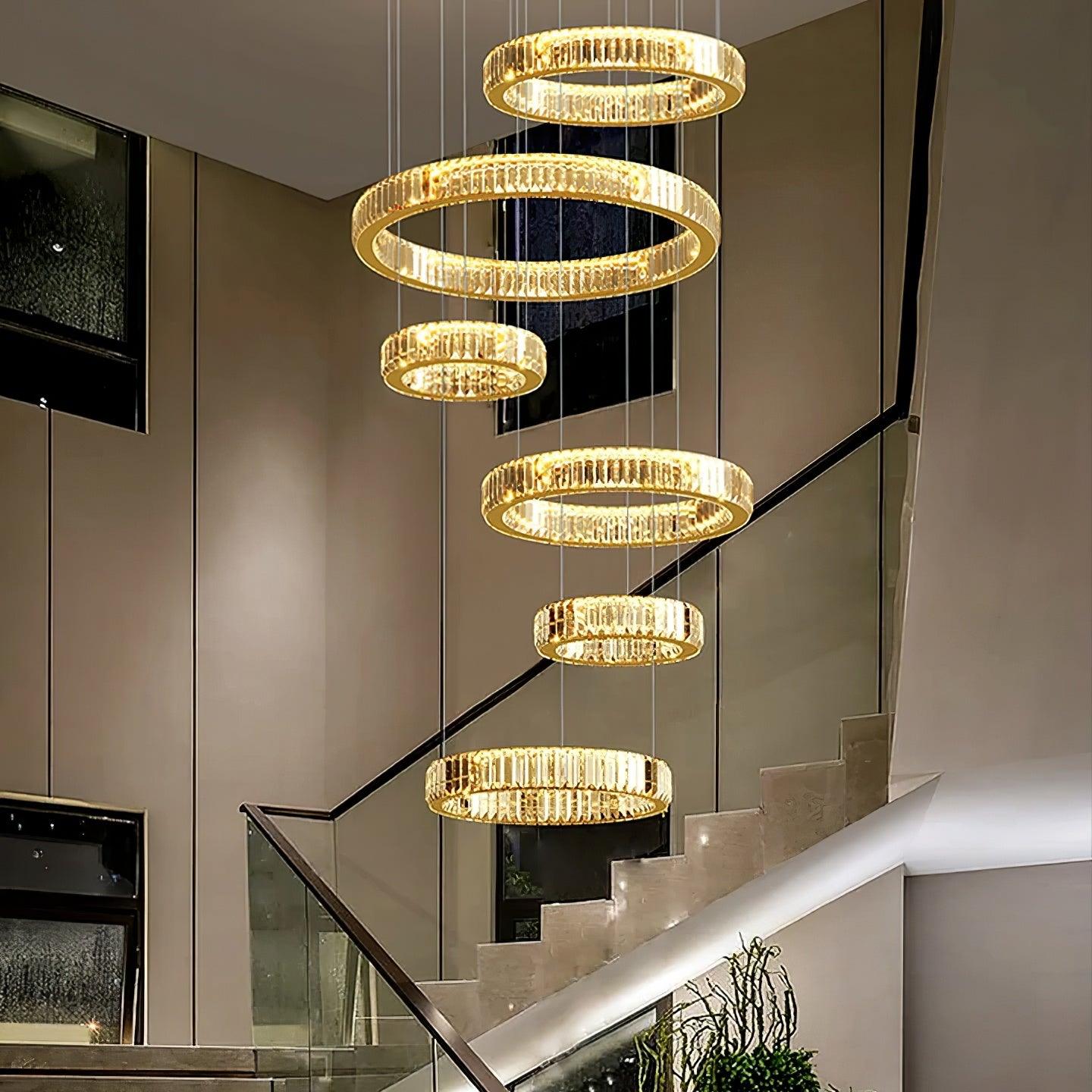 Lustra Chandelier Gold Crystal Ring - Letslighting