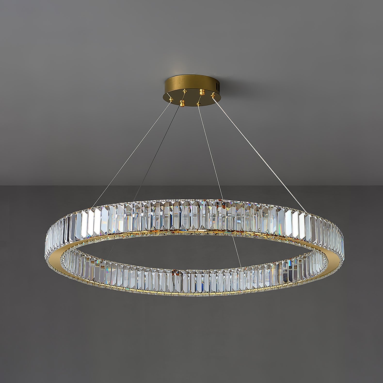 Lustra Chandelier Gold Crystal Ring - Letslighting
