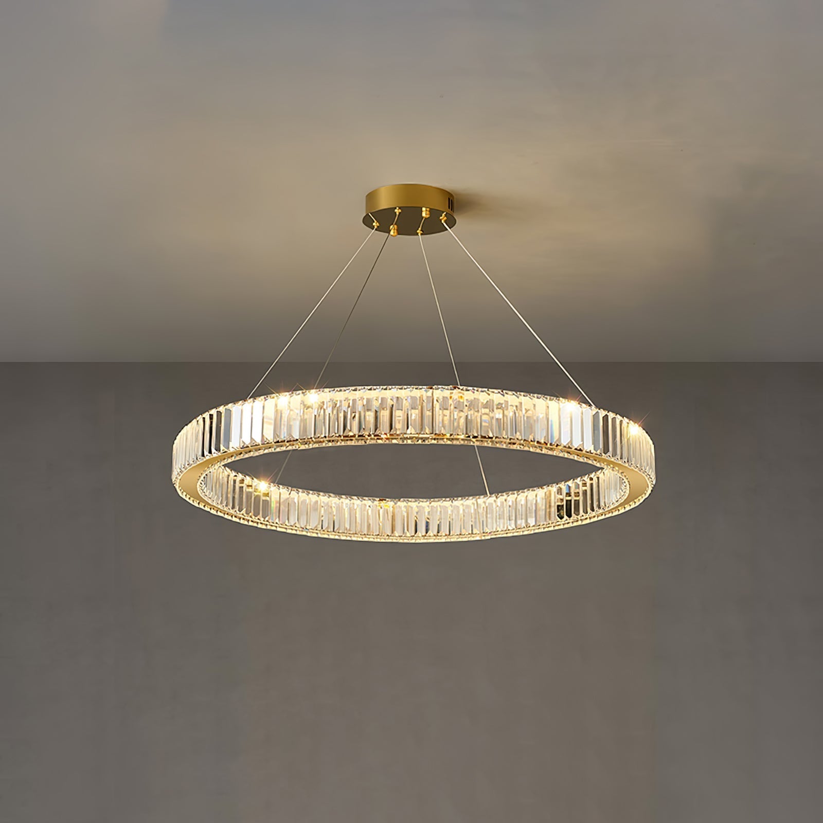 Lustra Chandelier Gold Crystal Ring - Letslighting