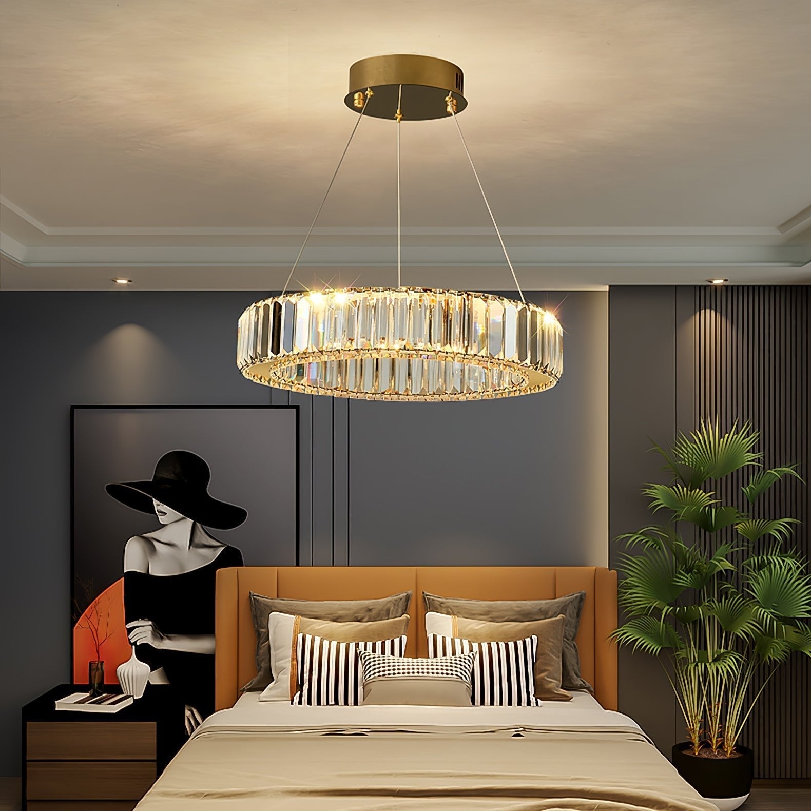 Lustra Chandelier Gold Crystal Ring - Letslighting