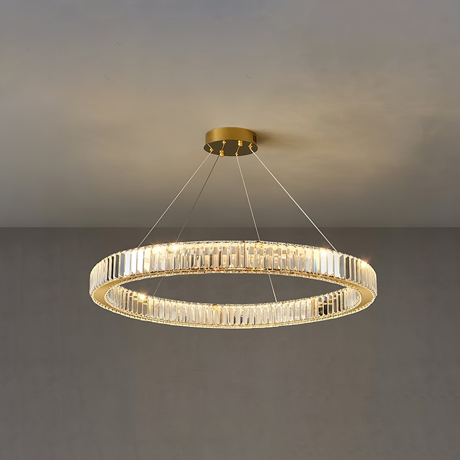 Lustra Chandelier Gold Crystal Ring - Letslighting