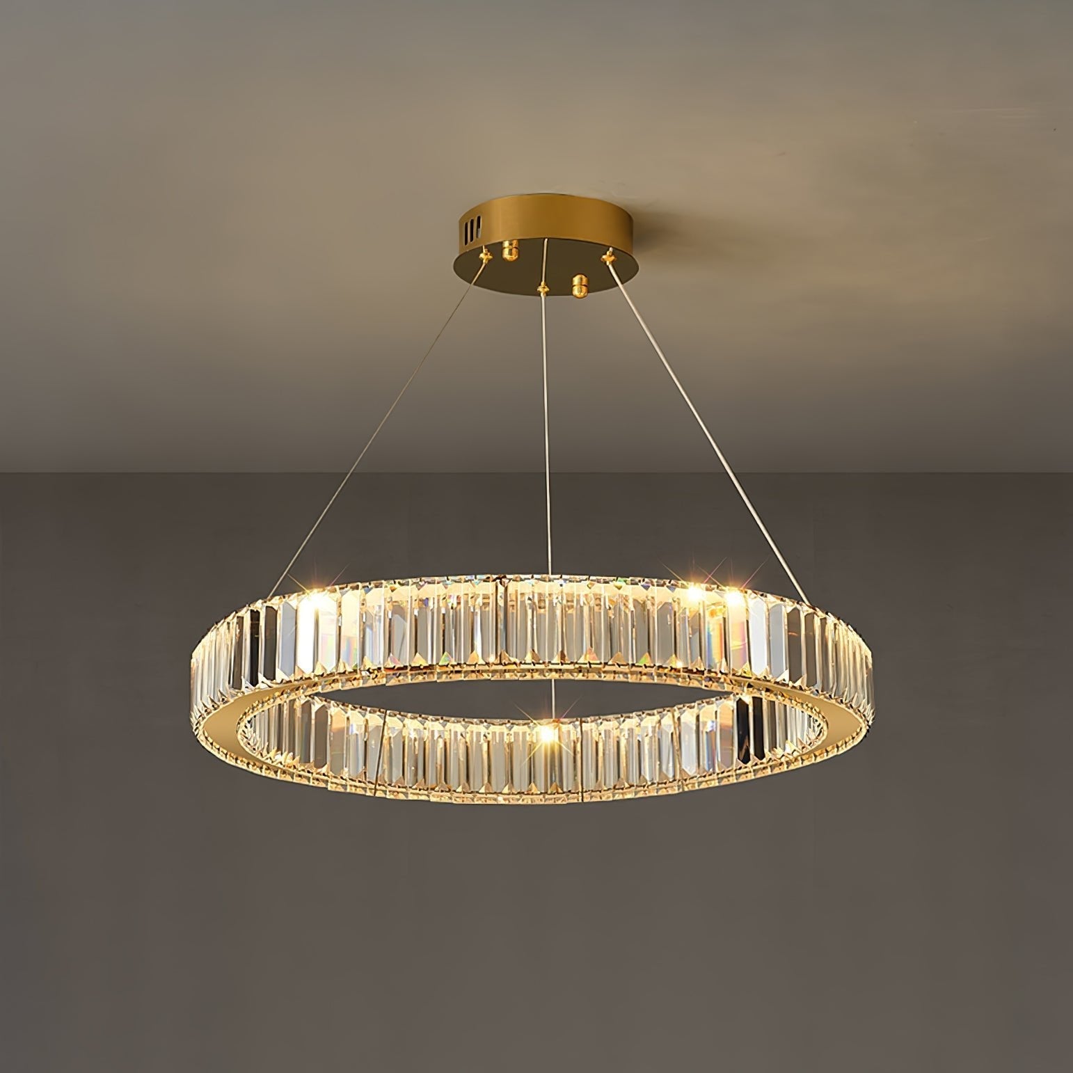 Lustra Chandelier Gold Crystal Ring - Letslighting