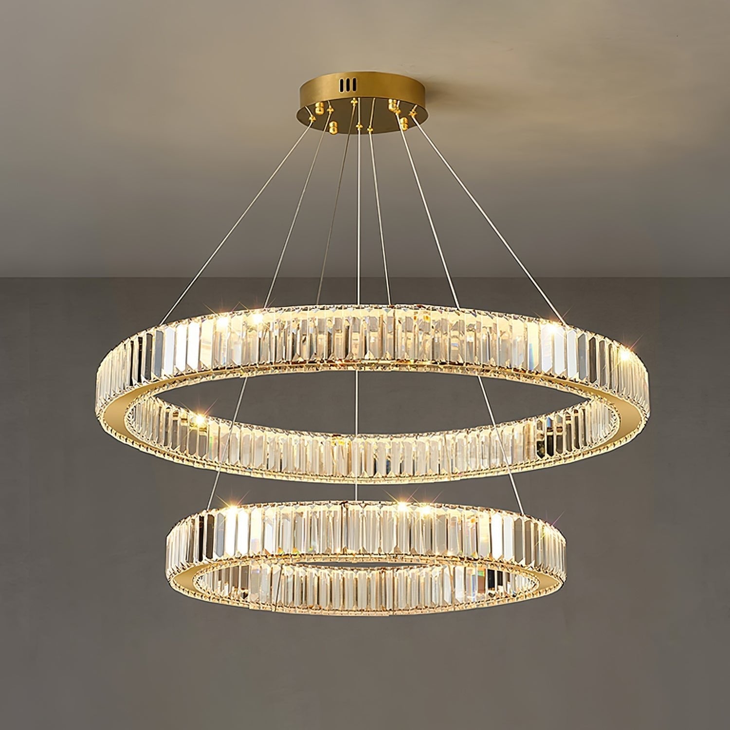Lustra Chandelier Gold Crystal Ring - Letslighting