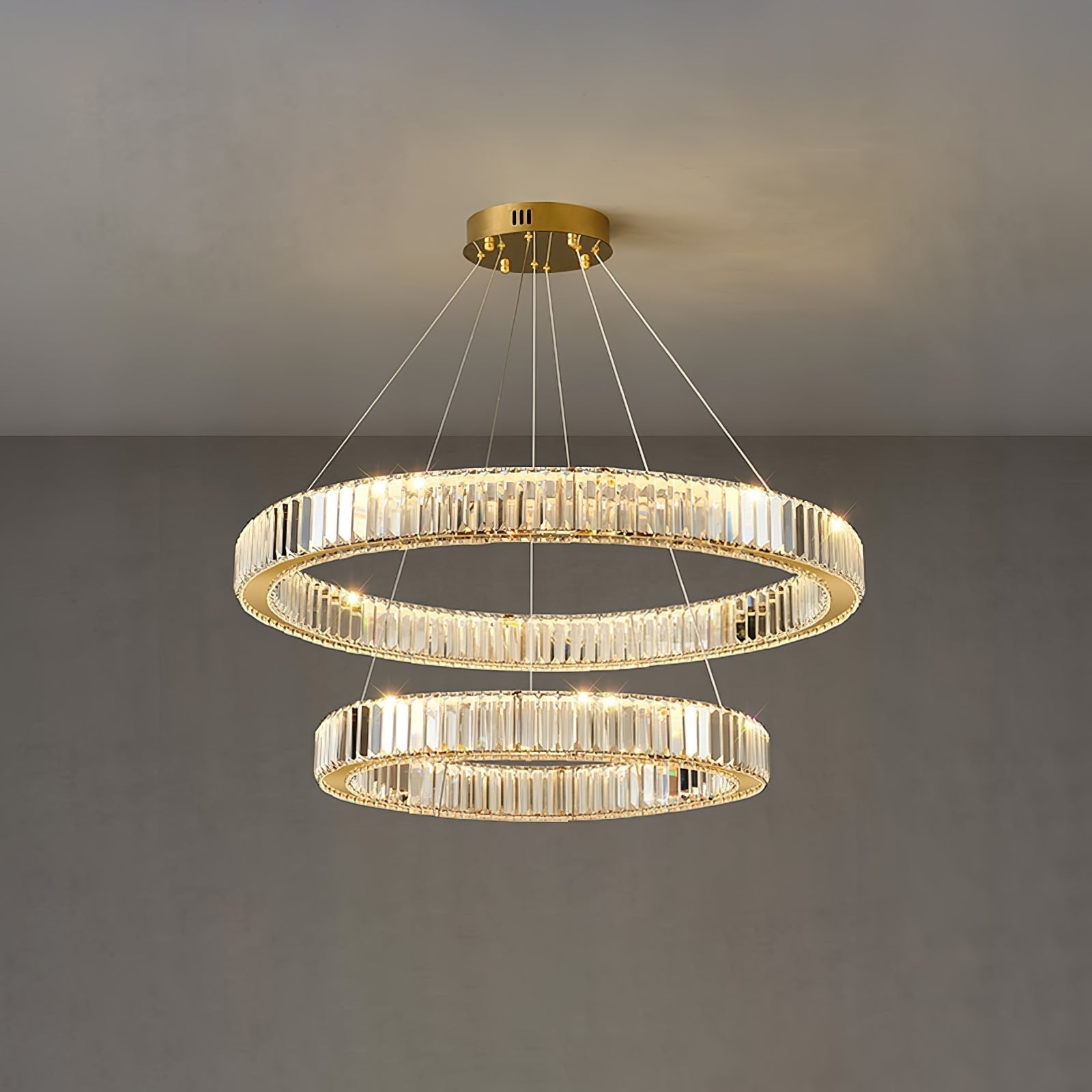 Lustra Chandelier Gold Crystal Ring - Letslighting